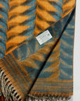 Dapper's (ダッパーズ) カシミンク・マフラー 1815 "Cashmink Scarf by V.FRAAS" オレンジ/ブルー (リーフウェーブ)