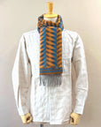 Dapper's (ダッパーズ) カシミンク・マフラー 1815 "Cashmink Scarf by V.FRAAS" オレンジ/ブルー (リーフウェーブ)