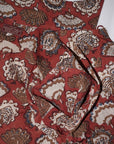 ADJUSTABLE COSTUME (アジャスタブルコスチューム) 長袖オープンカラーシャツ AS-191 "ORIGINAL BAGRU PRINT OPEN COLLAR SHIRT" ワイン