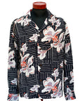 SUN SURF (サンサーフ) 長袖ハワイアンシャツ SS29605 "WHITE GINGER" ブラック