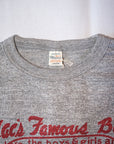 WARE HOUSE (ウエアハウス) 7分袖ベースボールTシャツ 4800 "MAC’S FAMOUS BAR" 杢グレー×スミクロ
