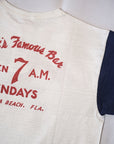 WARE HOUSE (ウエアハウス) 7分袖ベースボールTシャツ 4800 "MAC’S FAMOUS BAR" クリーム×ネイビー