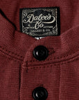 DALEE'S (ダリーズ) 6分袖ヘンリーネックTシャツ "Rail Nit.E (レイルニット.E)" ...1920s RAIL ROAD KNIT RDS.レッド