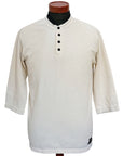 DALEE'S (ダリーズ) 6分袖ヘンリーネックTシャツ "Rail Nit.E (レイルニット.E)" ...1920s RAIL ROAD KNIT ナチュラル