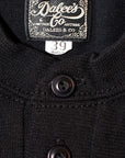 DALEE'S (ダリーズ) 6分袖ヘンリーネックTシャツ "Rail Nit.E (レイルニット.E)" ...1920s RAIL ROAD KNIT ブラック