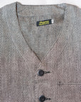 Dapper's (ダッパーズ) リネンベスト 1866 "Classical Linen Work Vest" ブラックミックス・ヘリンボーン