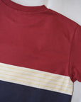 WARE HOUSE (ウエアハウス) パネルボーダーTシャツA柄 4112 ボルドー/ネイビー
