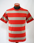 WARE HOUSE (ウエアハウス) 半袖3×2インチボーダーTシャツ 4089 レッド×グレー