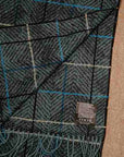 Dapper's (ダッパーズ) ウール・マフラー 1512 "Wool & Acrylic Knitting Scarf by V.FRAAS" サックスブルー/ブラック (ヘリンボーンチェック)
