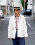 WARE HOUSE (ウエアハウス) 長袖プルオーバーシャツ 3050 "1900'S COLORED BODIES SHIRTS (ROUND COLLAR)" レッド