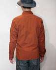 DELUXEWARE (デラックスウエア) 長袖シャツ LV-21 "THROUGH STRIPE" RD.オレンジ