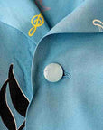 STAR OF HOLLYWOOD (スターオブハリウッド) 半袖オープンシャツ SH39084 "ROCKIN' NOTES" ブルー