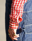 JELADO (ジェラード) 長袖ワークシャツ JP51104 "Railroader Shirts (レイルローダーシャツ)" レッド
