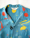 STAR OF HOLLYWOOD (スターオブハリウッド) 半袖オープンシャツ SH39084 "ROCKIN' NOTES" ブルー