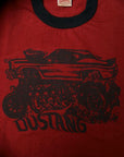 DELUXEWARE (デラックスウエア) 半袖Tシャツ DLT-1503B "DUSTANG" レッド