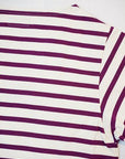 Dapper's (ダッパーズ) 8分袖Tシャツ 1574 "Three-Quarter Sleeve Border Tee" エクリュ/パープル