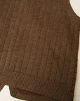 Dapper's (ダッパーズ) ニットベスト 1215 "Classic Woolen Plaid Waistcoat" カーキ杢/ボルドー