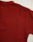 DALEE'S (ダリーズ) 6分袖ヘンリーネックTシャツ "Rail Nit.B (レイルニット.B)" ...RAIL ROAD KNIT フェルトレッド