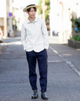 DALEE'S (ダリーズ) 長袖ドレスシャツ "CALICO.D (キャラコ.D) with COLLER No.4" ホワイトストライプ