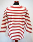Dapper's (ダッパーズ) 8分袖Tシャツ 1651 "Three-Quarter Sleeve Border Tee" エクリュ/レッド