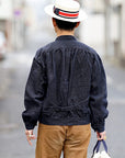 The 2 Monkeys (ザ・トゥーモンキーズ) リネン・ワークジャケット TM02454 "French Work Blouse (フレンチワークブラウス)" ブルーブラック