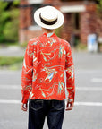 SUN SURF (サンサーフ) 長袖ハワイアンシャツ SS29205 "SOUTH SEA OUTRIGGER" レッド