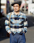 DELUXEWARE (デラックスウエア) ウールシャツ MVB-14 "THROUGH WOOL SHIRT" ブルーチェック