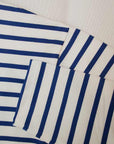 WORKERS (ワーカーズ) 長袖ボーダーTシャツ "Henley Border Long" ホワイト×ブルー