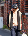 Dapper's (ダッパーズ) レザーキャスケット 1669 "40’s Style Classic Horsehide Leather Casquette" R.ブラック (ブラウンベース)