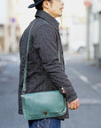 Dapper's (ダッパーズ) ミニショルダーバッグ 1530 "Horsehide Leather Mini Shoulder Bag" 青碧ブルー