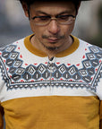 DELUXEWARE (デラックスウエア) ハーフジップ・スウェット S105-24A "SNOW HALF ZIP" アンティークイエロー