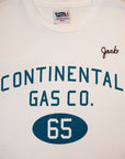 Pherrow's (フェローズ) 7分袖フットボールTシャツ 22S-PBUT1 "CONTINENTAL GAS CO." ホワイト×イエロー