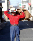 ADJUSTABLE COSTUME (アジャスタブルコスチューム) ボーターハット (カンカン帽) AHT-007 "Panama Boater Hat" トリコロール