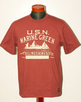 DELUXEWARE (デラックスウエア) 半袖Tシャツ 6004 "U.S.N" オールドワイン