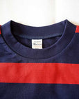WARE HOUSE (ウエアハウス) 半袖3×2インチボーダーTシャツ 4089 ネイビー×レッド