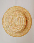 ADJUSTABLE COSTUME (アジャスタブルコスチューム) ボーターハット(カンカン帽) AHT-013 "Straw Boater Hat" ネイビー×レッド