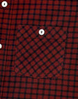DELUXEWARE (デラックスウエア) 長袖シャツ LV-24 "THROUGH GINGHAM CHECK" レッド×ネイビー