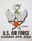 BUZZ RICKSON'S (バズリクソンズ) × PEANUTS (ピーナッツ) 長袖スヌーピーTシャツ BR69275 "FORBES AFB, KAN" ホワイト