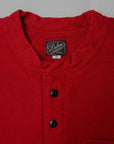 DALEE'S (ダリーズ) 6分袖ヘンリーネックTシャツ "Rail Nit (レイルニット)" ...RAIL ROAD KNIT レッド