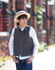 ADJUSTABLE COSTUME (アジャスタブルコスチューム) ボーターハット(カンカン帽) AHT-013 "Straw Boater Hat" ネイビー×レッド