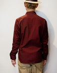 DELUXEWARE (デラックスウエア) 長袖シャツ LV-24 "THROUGH GINGHAM CHECK" レッド×ネイビー