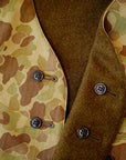 BUZZ RICKSON'S (バズリクソンズ) リバーシブル・ミリタリーベスト BR15161 "FROGSKIN VEST" カモフラージュ×オリーブ