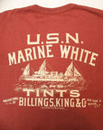 DELUXEWARE (デラックスウエア) 半袖Tシャツ 6004 "U.S.N" オールドワイン