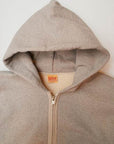 DELUXEWARE (デラックスウエア) フルジップ・スウェットパーカー SPZ-00 "FULLZIP PARKA PLAIN" 杢グレーベージュ