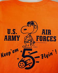 BUZZ RICKSON'S (バズリクソンズ) × PEANUTS (ピーナッツ) 長袖スヌーピーTシャツ BR69277 "keep'em Flyin'" オレンジ
