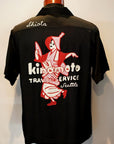 King Louie (キングルイ) レーヨンボウリングシャツ KL38900 "KINOMOTO TRAVEL SERVICE" ブラック