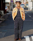 HEAD LIGHT (ヘッドライト) ストライプデニム・オーバーオール HD42498 "SPECIAL WOVEN STRIPE DENIM LOW BACK OVERALLS" ワンウォッシュ