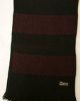 Dapper's (ダッパーズ) ウール・マフラー 1279 "Russell Knitting Woolen Scarf by V.FRAAS" ブラック/レッド (ボーダー)