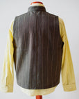Dapper's (ダッパーズ) クラシカルベスト 1614 "Classical Stand Collar Vest" ブラウン・コバートストライプ