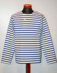 WORKERS (ワーカーズ) 長袖ボーダーTシャツ "Henley Border Long" ホワイト×ブルー